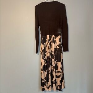 NWT Simply Vera Vera Wang Black and Cream Long Sleeve Dress